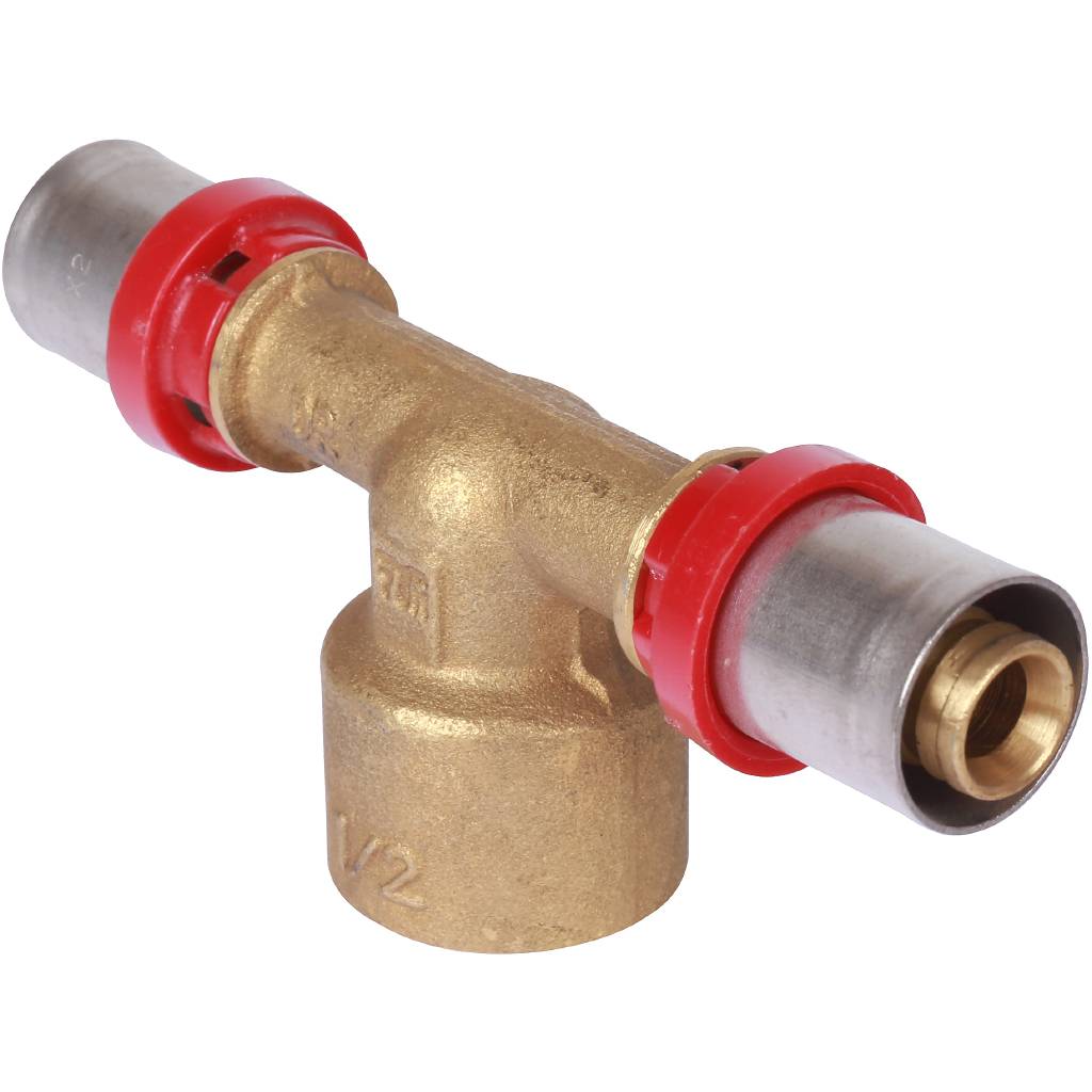 Тройник TIEMME с внутренней резьбой 16х1/2x16, 1670005(аналог 1650031)