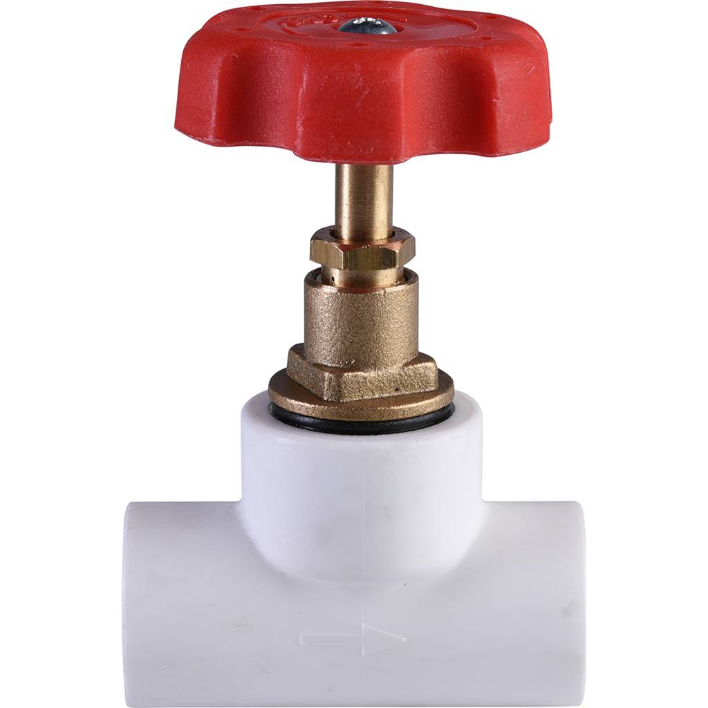 Вентиль Политэк d=20 для полипропиленовых труб под сварку (цвет белый), 9700000020