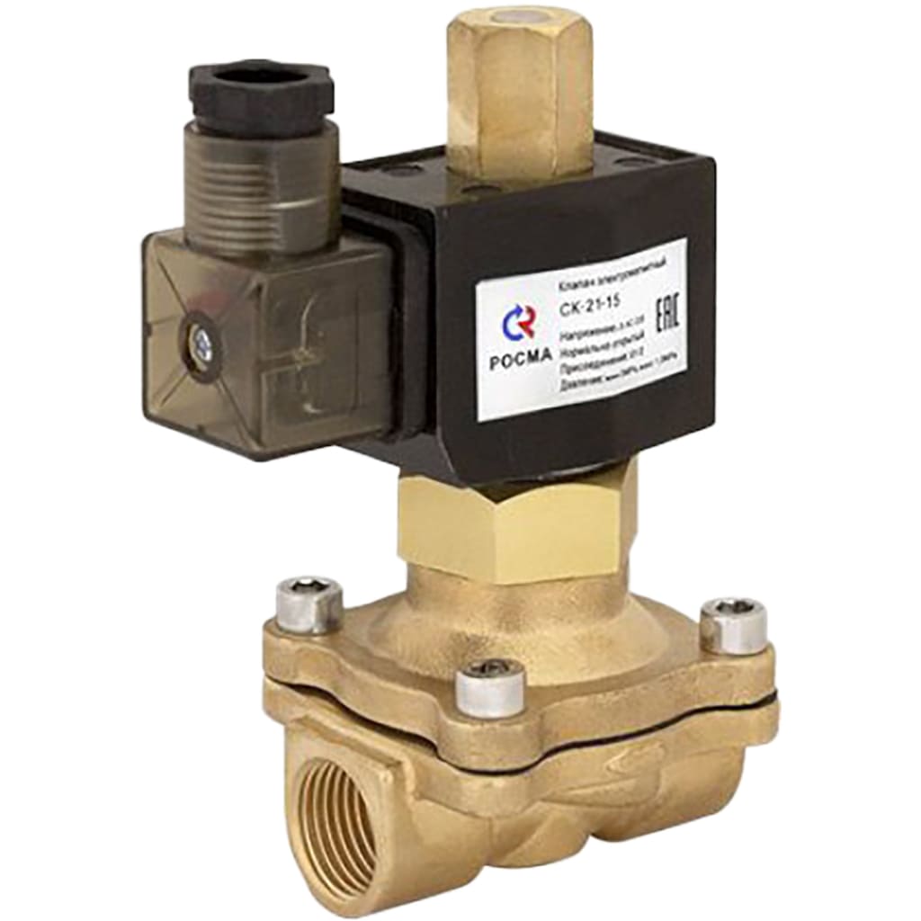 Клапан электромагнитный РОСМА СК-21-50 Ду50 Ру10, P 0...1МПа, НО, G2, AC220В, NBR, IP65 (-5...90С)
