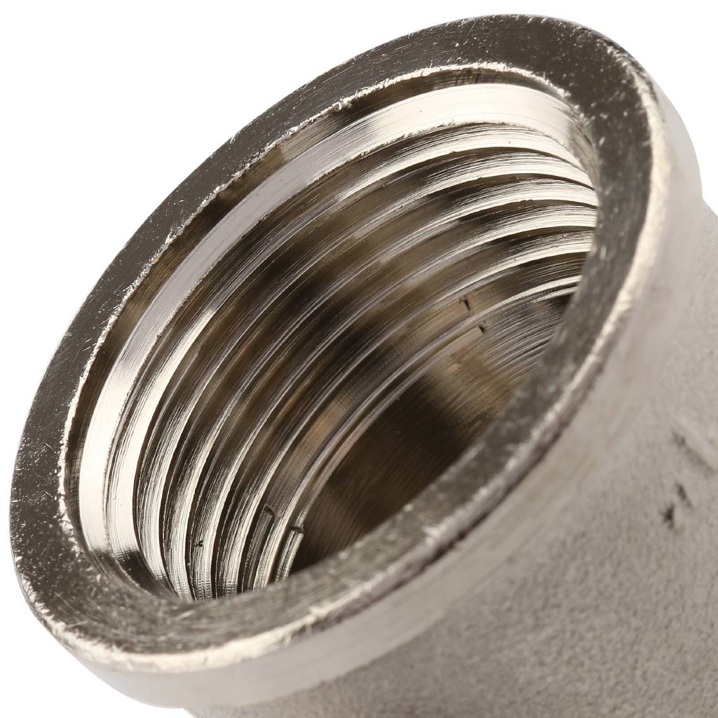 Тройник TIEMME ВВ никелированный 1х3/4х1 для стальных труб резьбовой, 1500224