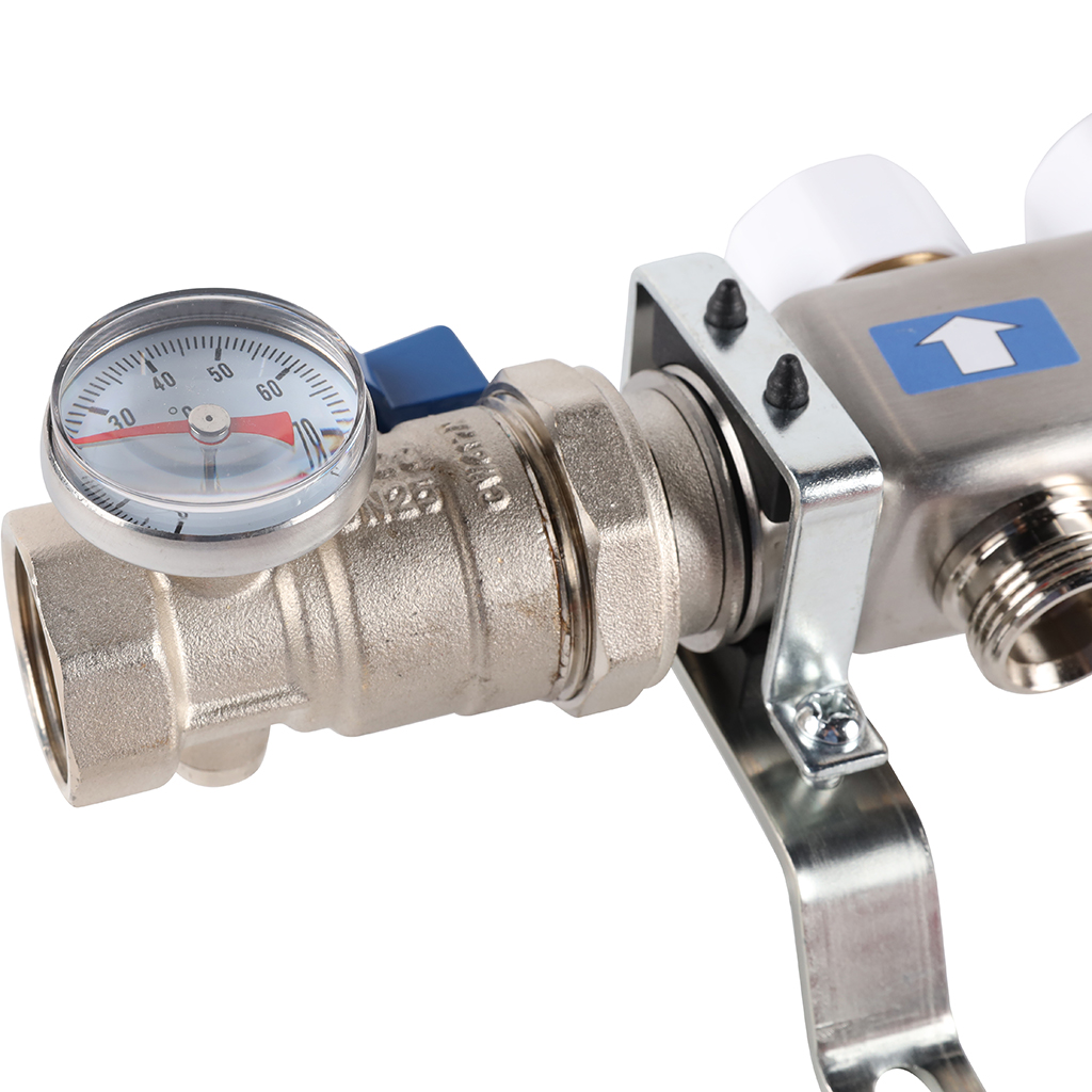 Коллектор из нержавеющей стали в сборе с расходомерами ROMMER 6 выходов, RMS-1210-000006