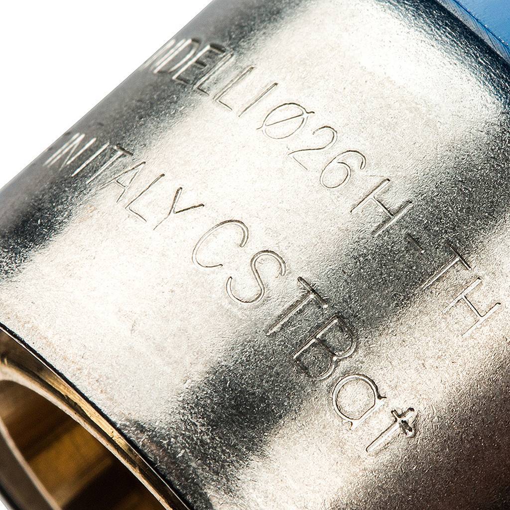 Угольник Prandelli Multyrama 90 с внут.рез. (26х3)х3/4 профиль H, TH, U для металлопластиковых труб прессовой, 509.04.12.6