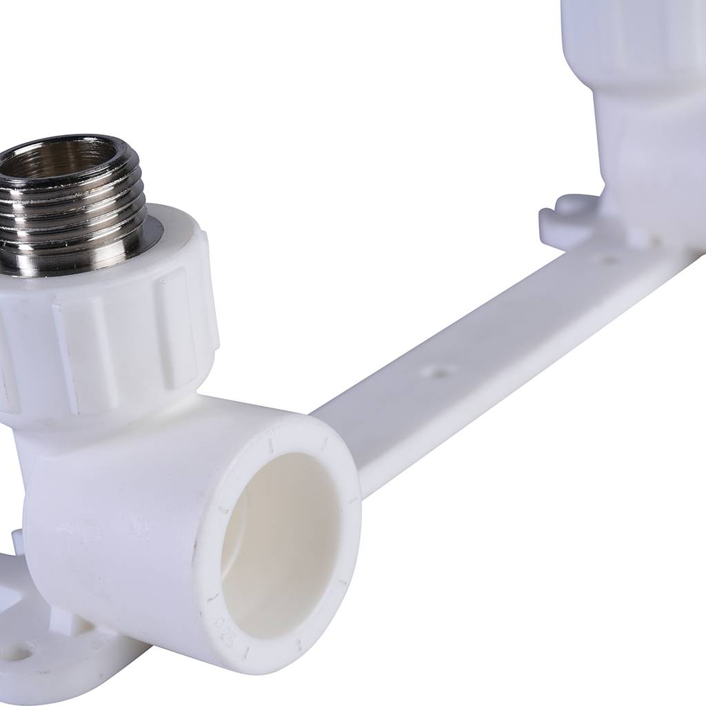 Настенный комплект Политэк 25х1/2 с наружной резьбой для смесителя для полипропиленовых труб под сварку (цвет белый)