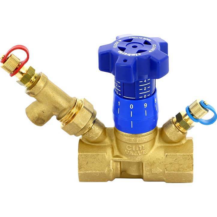 Клапан балансировочный Cimberio 787ОТDP 3/4 PN25 BB ручной с тройником для трубки, CIM 787OTDP 34