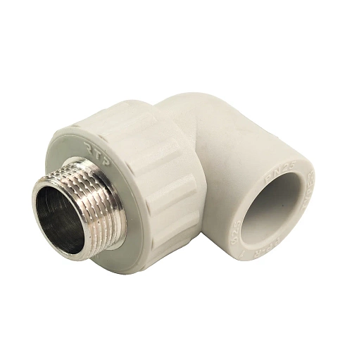 Угольник комбинированный PPR наружная резьба 25х 3/4,  серый, РТП