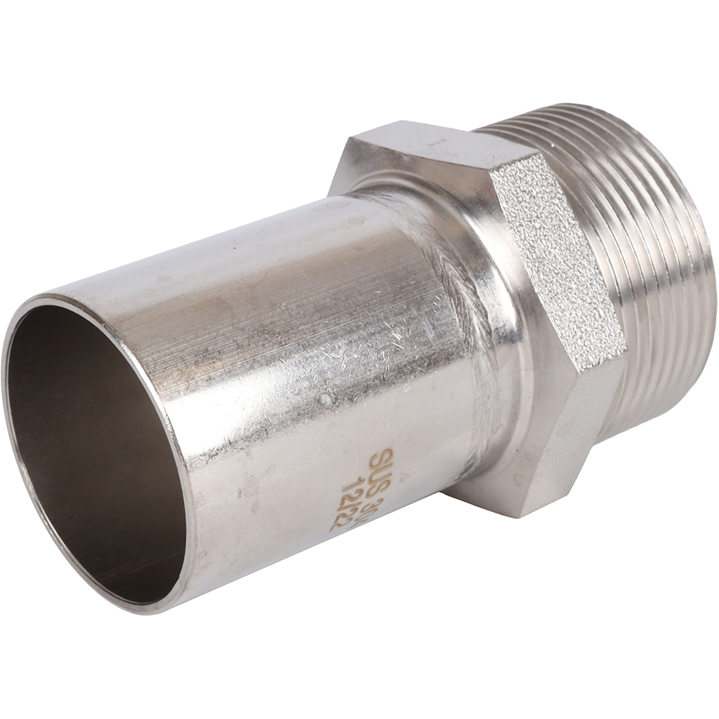 Вставка переходная НПр-НР ROMMER 42х1 1/2 из нержавеющей стали прессовой, RSS-0024-042112