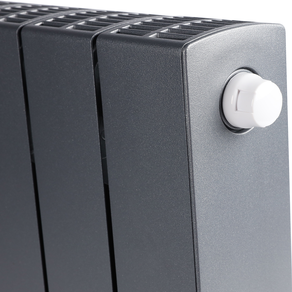 Радиатор биметаллический RIFAR SUPReMO VENTIL 350 SVR 6 секций нижнее правое подключение (Цвет ТИТАН), 4RS35.VR-6-TI