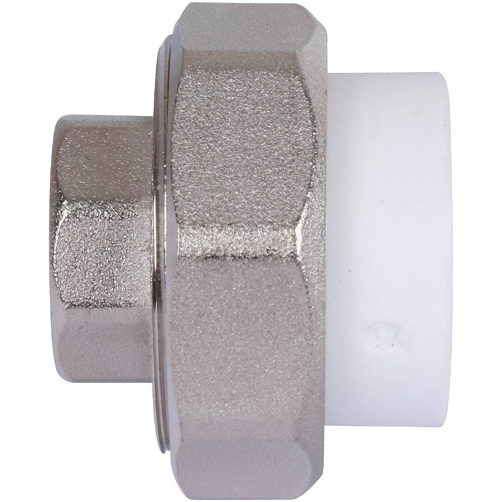 Муфта разъемная с внутренней резьбой Политэк 25х1/2 для полипропиленовых труб под сварку (цвет белый), 9801002512