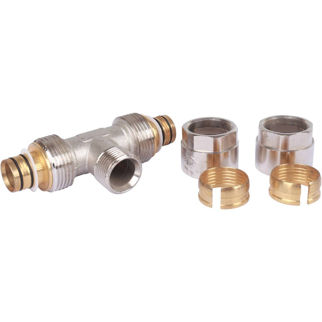 Тройник с нар.резьбой Prandelli Multyrama (26х3,0х3/4) для металлопластиковых труб винтовой, 103.07.12.6