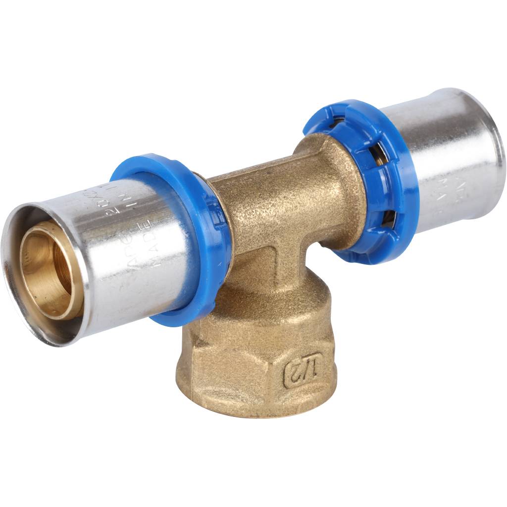 Тройник-переходник APE с внутренней резьбой 20х1/2 х20 для металлопластиковых труб прессовой, ARL2103202