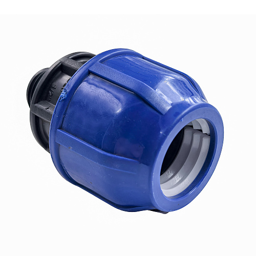 Муфта компрессионная, полипропилен наружная резьба 25х 1/2, для полиэтиленовых труб, РТП