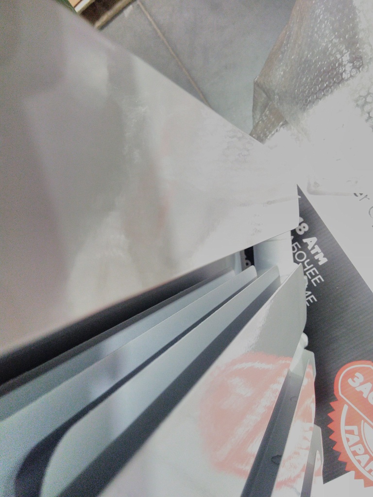 Уцененный товар (вмятина на ламели): Радиатор алюминиевый ROMMER Profi 500 6 секции (AL500-80-80-100) (RAL9016), RAL-1210-050006