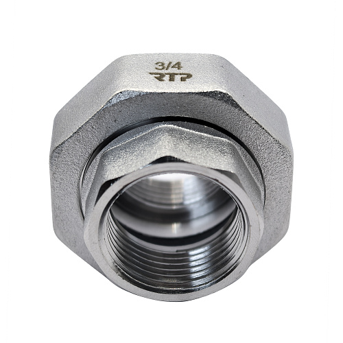 Американка прямая, латунь, внутренняя/внутренняя резьба  3/4, еврослот, никель, RTP