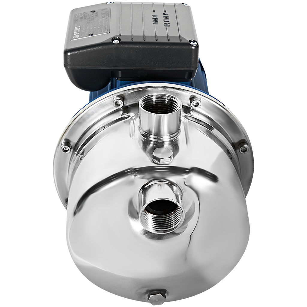 Насос поверхностный STOUT, корпус-нерж.сталь,раб.колесо-норил, Q-40л/мин, H-60,5м