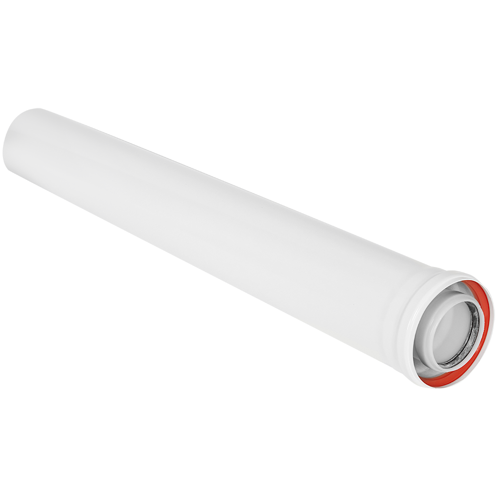 Удлинитель дымохода конденсационный коаксиальный ROMMER D80(п-м)/125(м-п), L1000