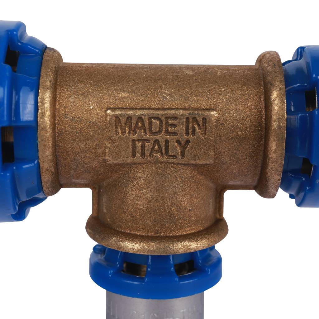 Пресс-тройник Prandelli Multyrama с редукцией 26х3-16х2-20х2 для металлопластиковых труб прессовой, 509.35.61.4