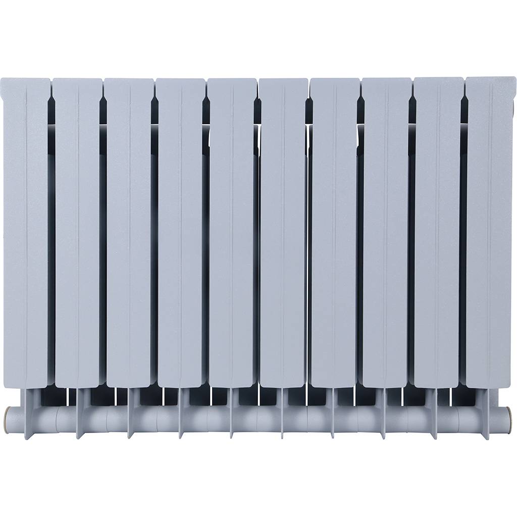 Радиатор биметаллический Global STYLE PLUS 500 10 секций боковое подключение (цвет cod.08 grigio argento opaco metallizzato 2676 (серый)), 155271