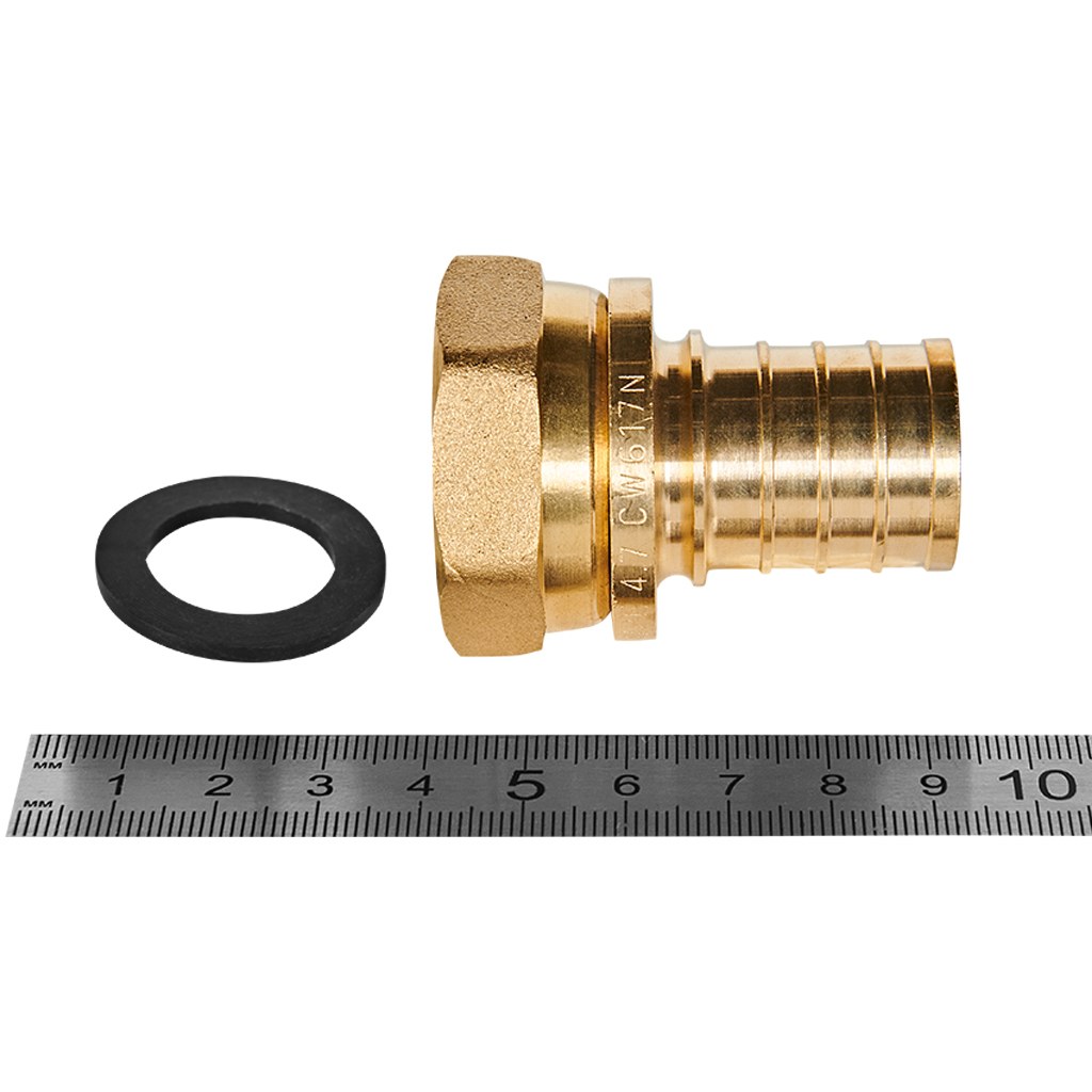 Переходник с накидной гайкой ROMMER 32xG 1 для труб из сшитого полиэтилена аксиальный, RFA-0019-003210