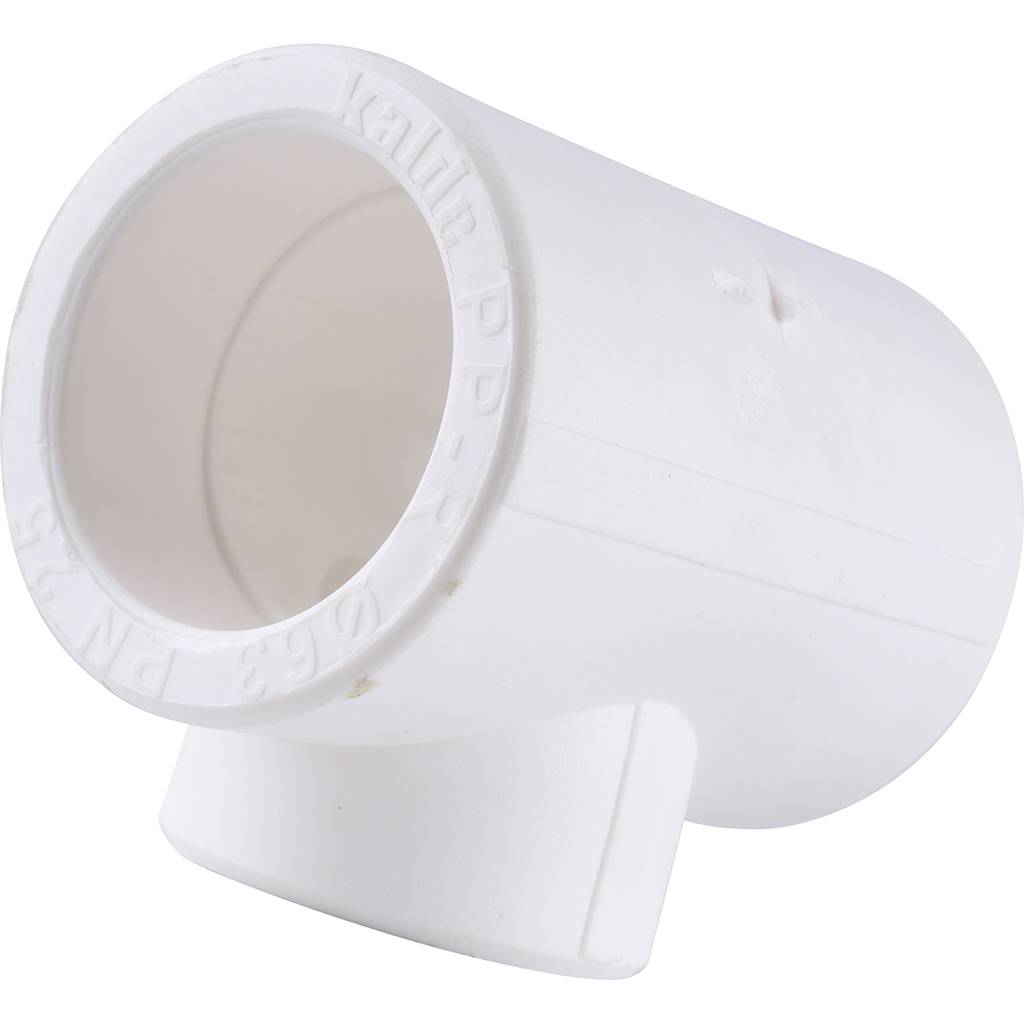 Тройник переходной Kalde 63x50x63 для полипропиленовых труб под сварку (цвет белый)