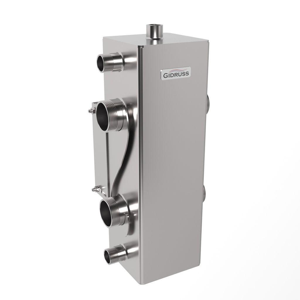 Гидравлический разделитель GIDRUSS GRSS-150-40 (нерж., до 150 кВт, G 1, сечение корпуса 120х120 мм), 12 00150 04