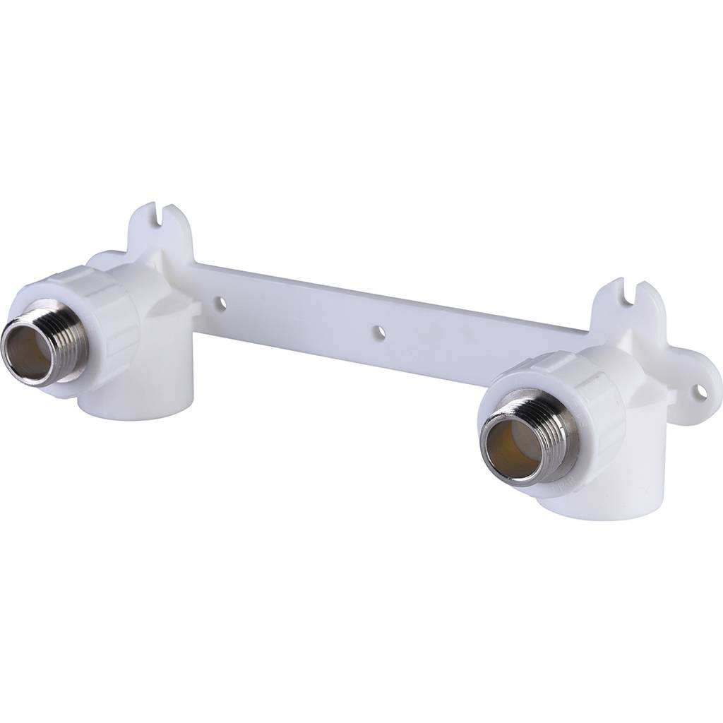 Настенный комплект Политэк 20х1/2 с наружной резьбой для смесителя для полипропиленовых труб под сварку (цвет белый), 9600102012