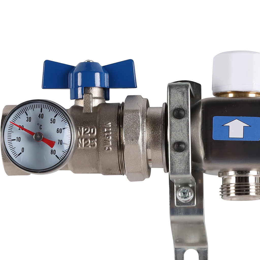 Коллектор из нержавеющей стали в сборе с расходомерами ROMMER 3 выхода, RMS-1210-000003