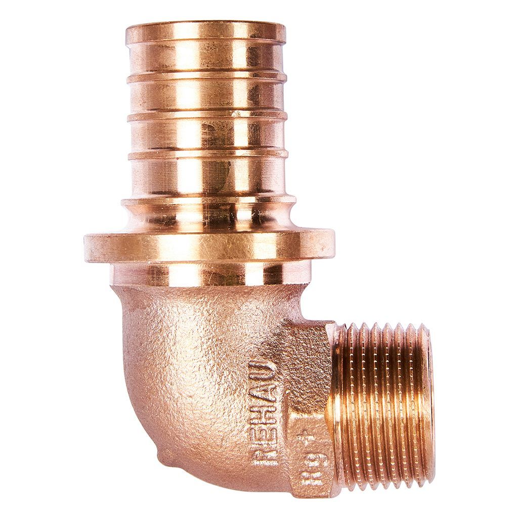 Угольник-переходник РЕХАУ RAUTITAN с наружной резьбой 32-R 3/4 RX+ для труб из сшитого полиэтилена аксиальный, 14563511001