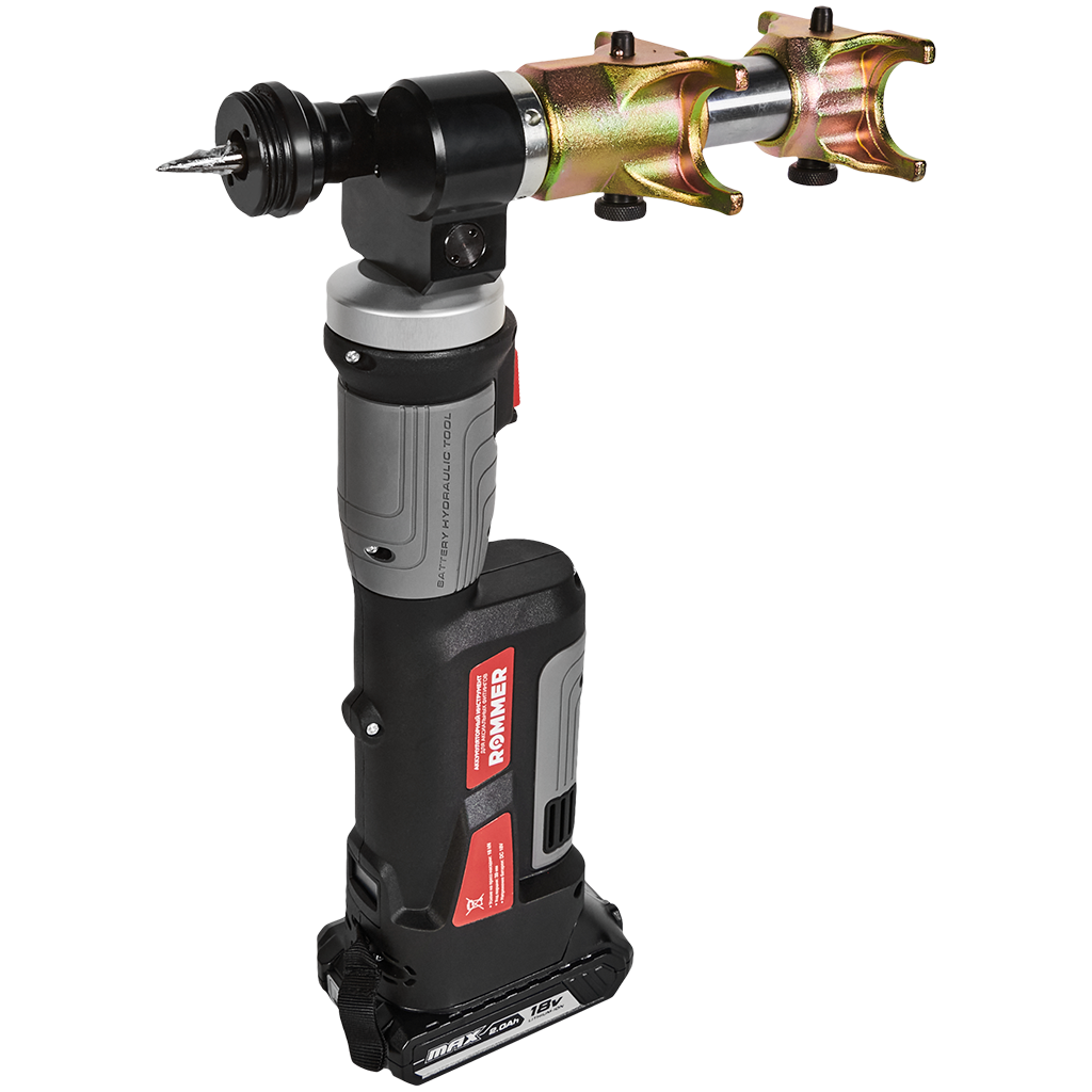 Комплект аккумуляторного инструмента ROMMER для аксиальных фитингов (4 насадки: 16x2.0 и 16x2.2, 20x2.8, 25x3.5, 32x4.4)