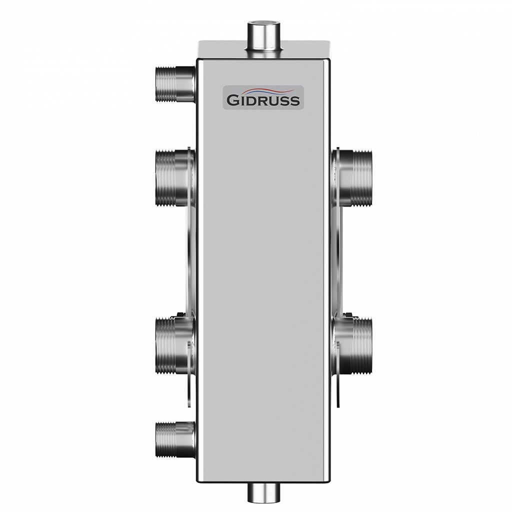 Гидравлический разделитель GIDRUSS GRSS-100-32 (нерж., до 100 кВт, G 1, сечение корпуса 100х100x3 мм), 12 00100 05