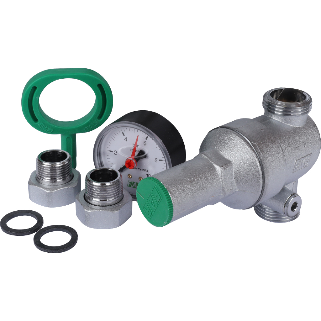 FAR  Редуктор хром. 3/4  (НР-НР), с манометром