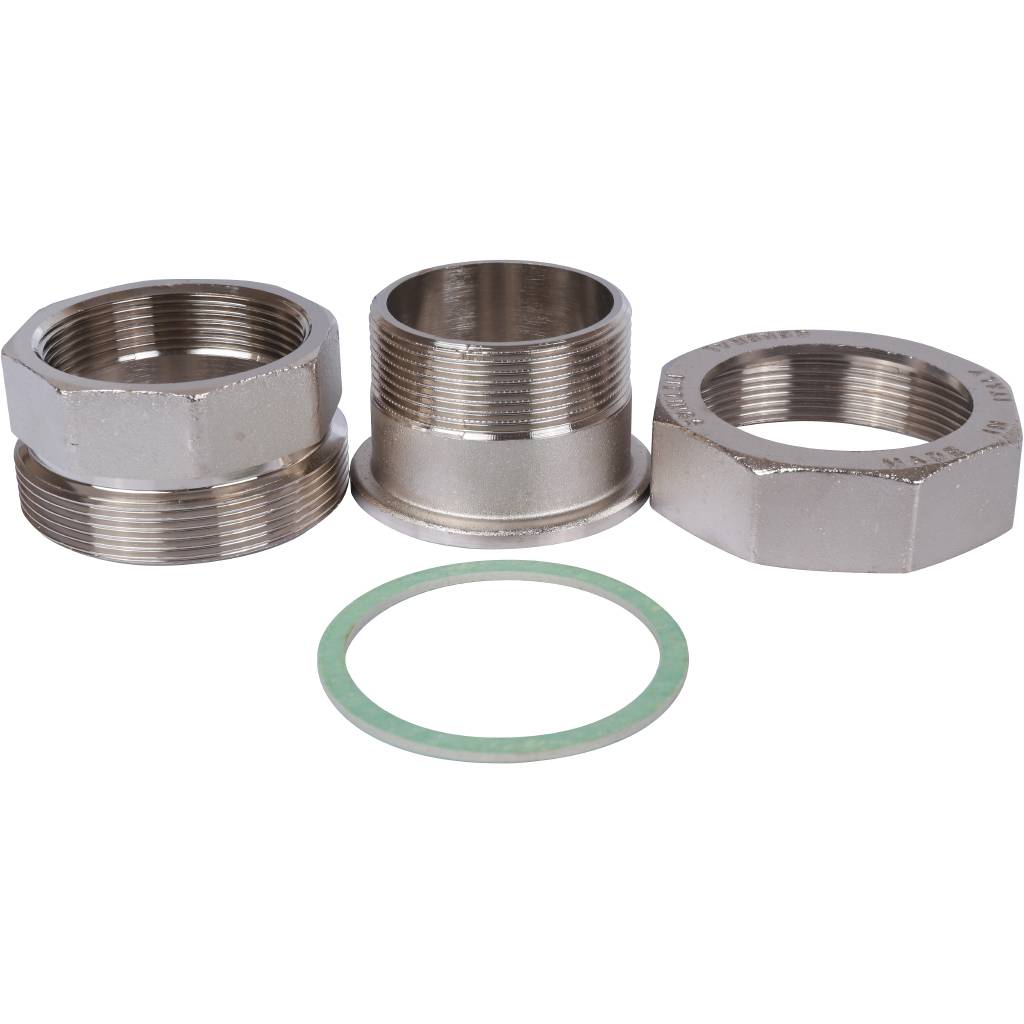 Разъемное соединение STOUT американка ВН 2 никелированное, уплотнение под гайкой по плоскости, SFT-0045-000002