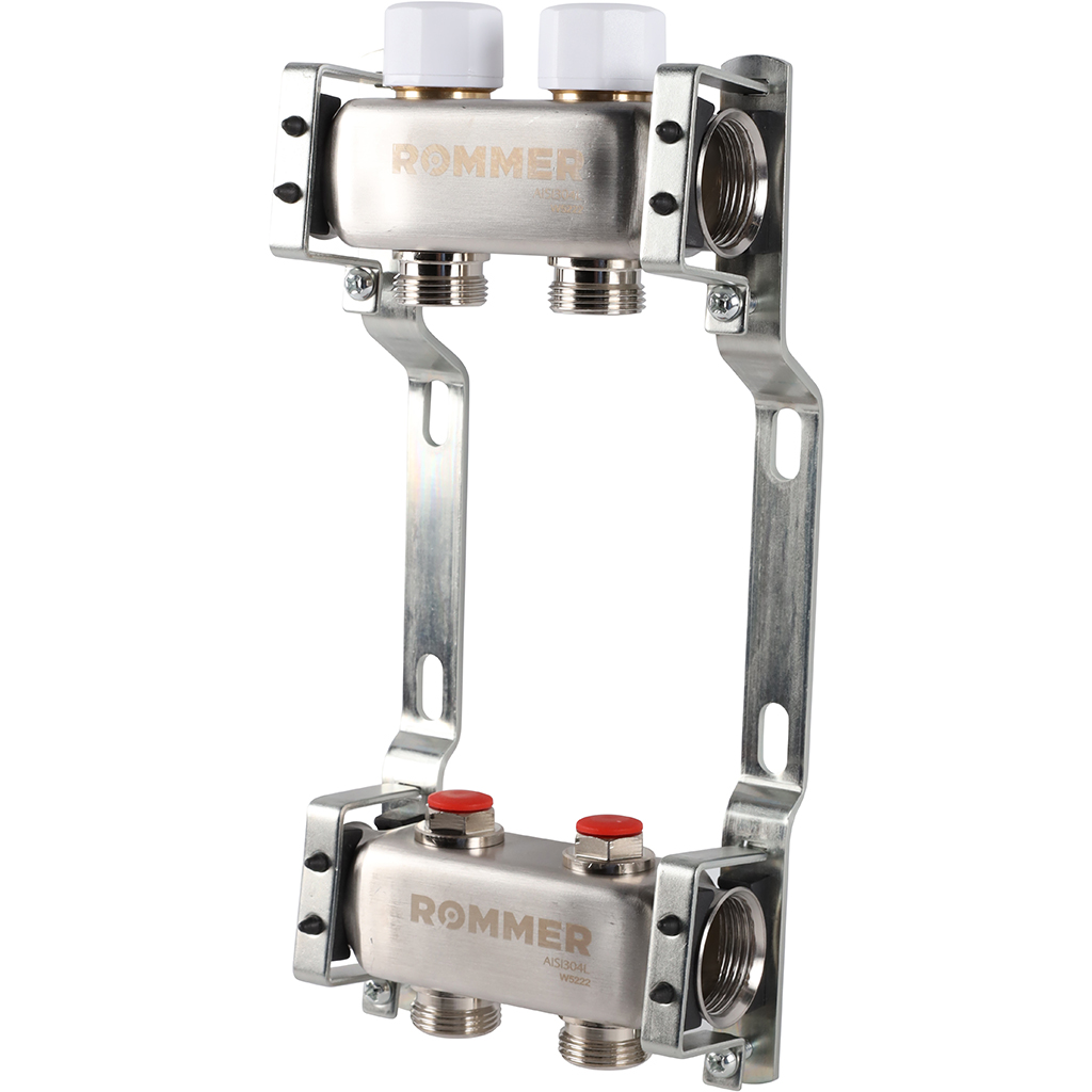 Коллектор из нержавеющей стали без расходомеров ROMMER 2 выхода, RMS-3200-000002