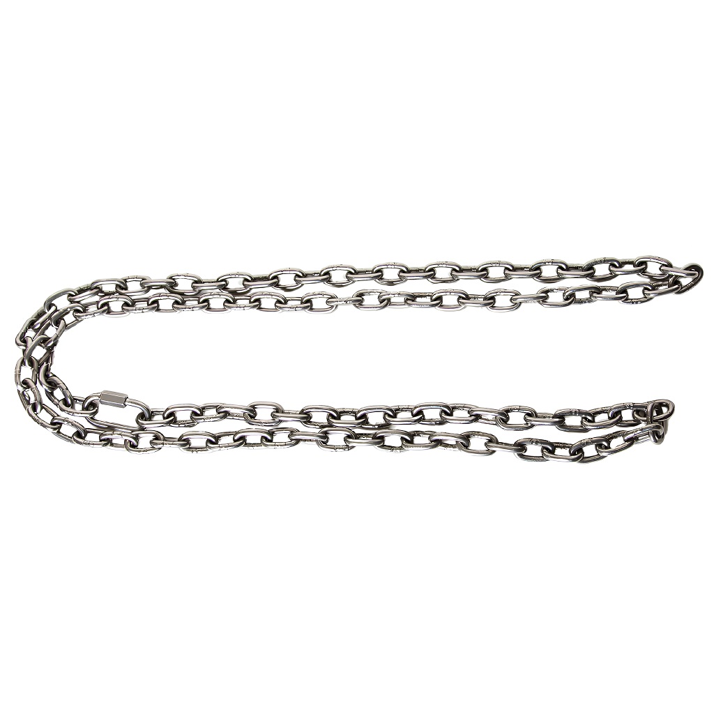 Подъемная цепь Vandjord d=13мм с карабином материал нержавеющая сталь AISI304 6 м, грузоподъемность 2000 кг, 55194002