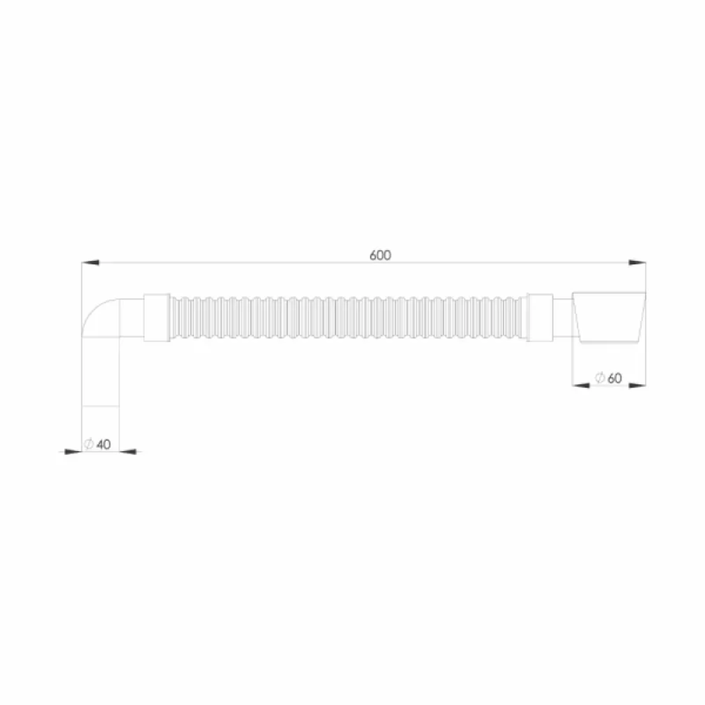 Сифон компактный для раковины BETTOSERB 1 1/2х40мм с гофротрубой