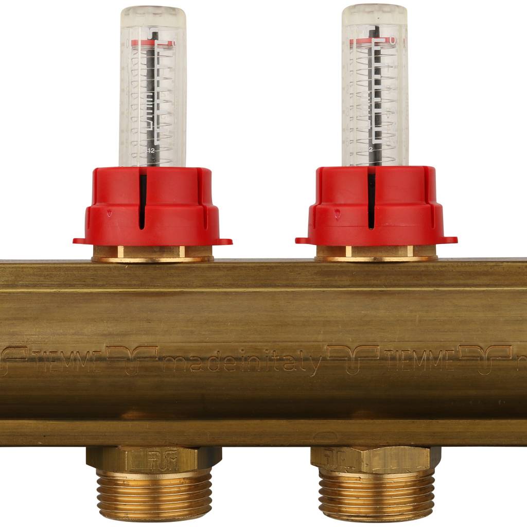 Коллектор в сборе с расходомерами на 8 выходов TIEMME 1х3/4 ЕК, 3870003(3871G060508)