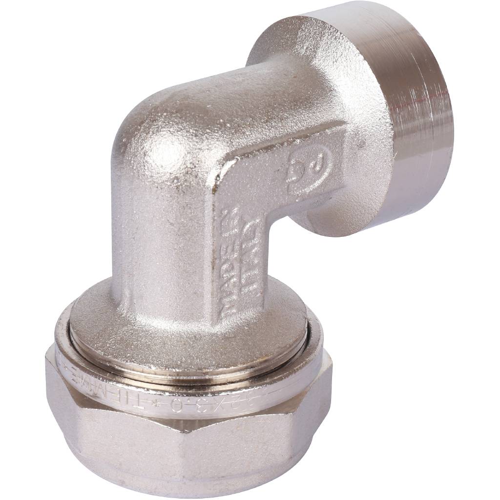 Угольник TIEMME с внутренней резьбой (32х3.0х1) для металлопластиковых труб винтовой, 1600060