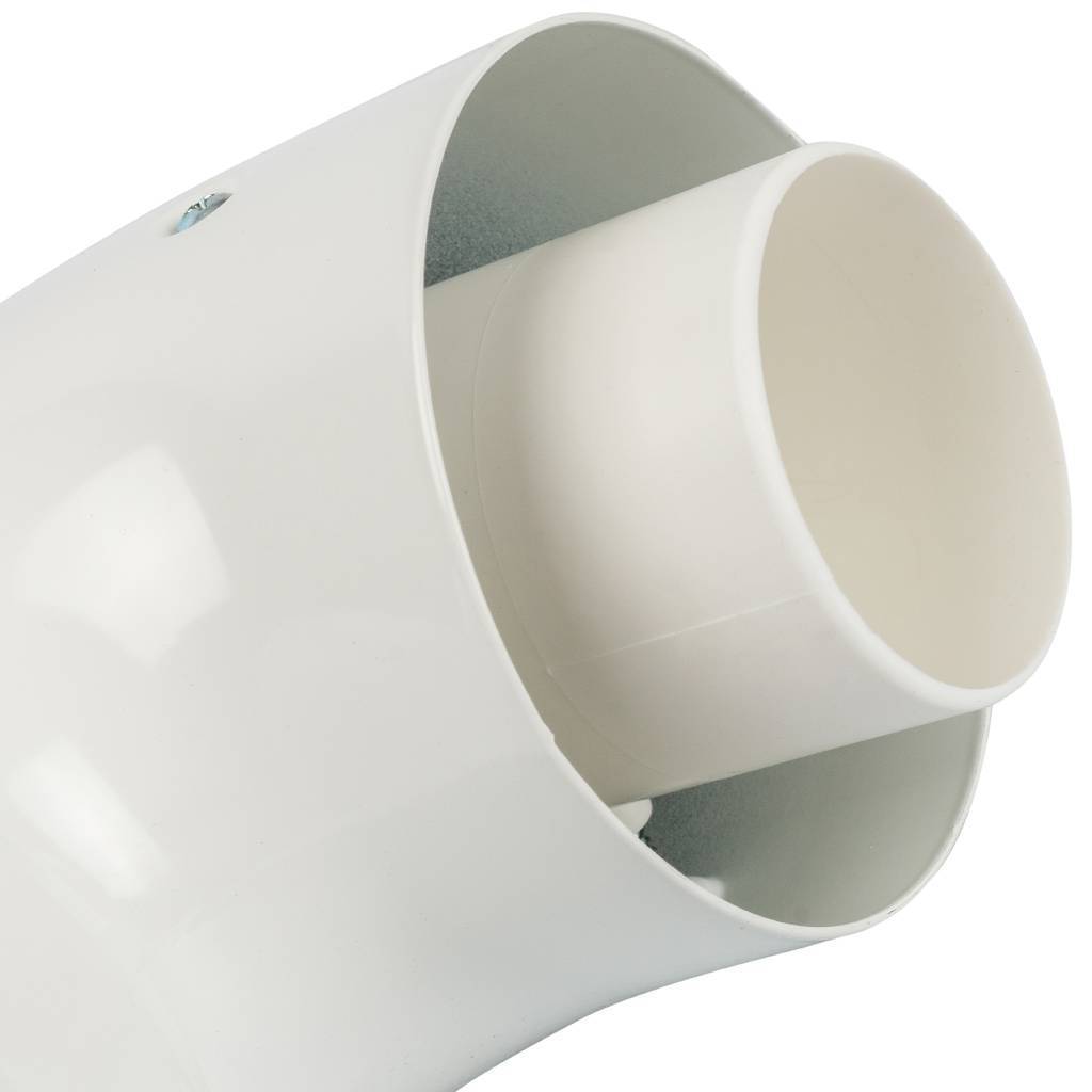 *SCA-8610-230090 STOUT Элемент дымохода конденсац. адаптер 90° DN60/100 м/п PP-FE c хомутом (совместим. с Vaillant, Ariston), SCA-8610-230090