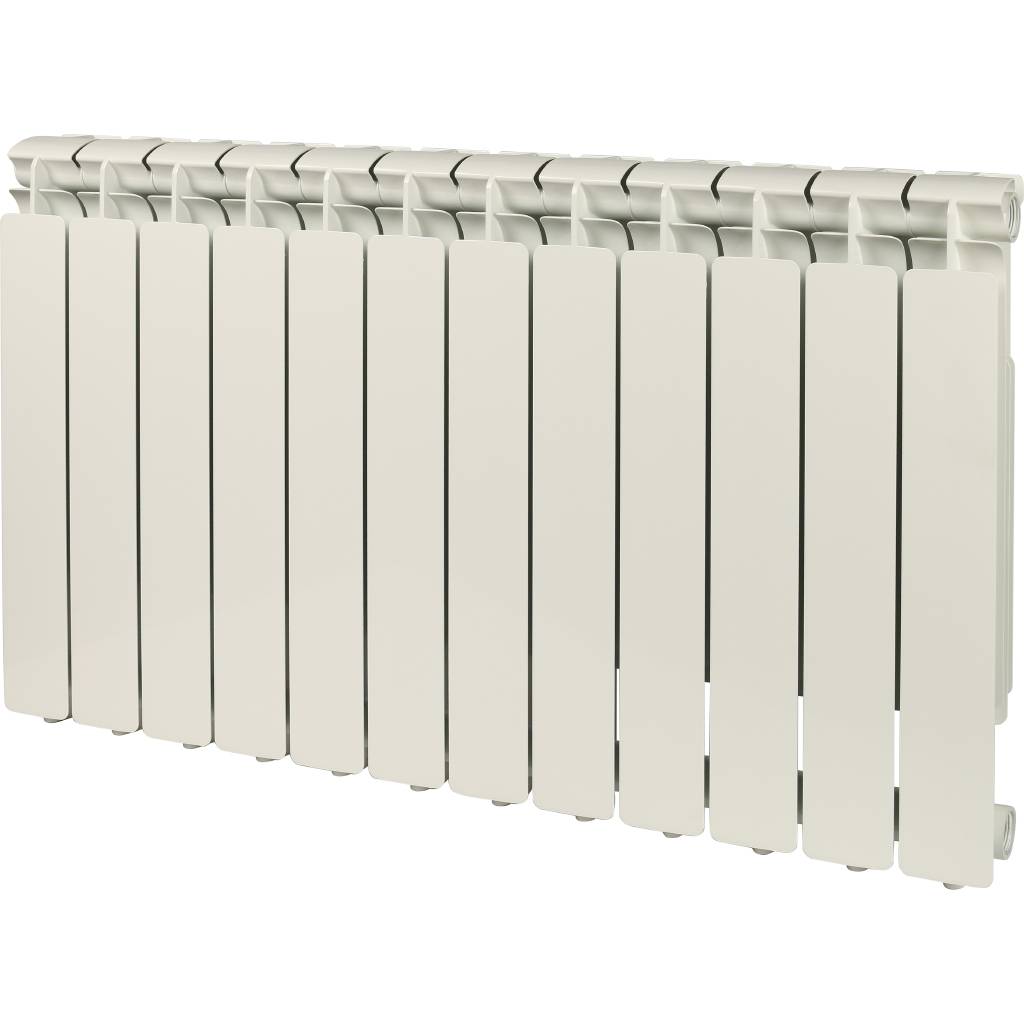 Радиатор алюминиевый STOUT Bravo 500 12 секций боковое подключение RAL9010, SRA-0110-050012