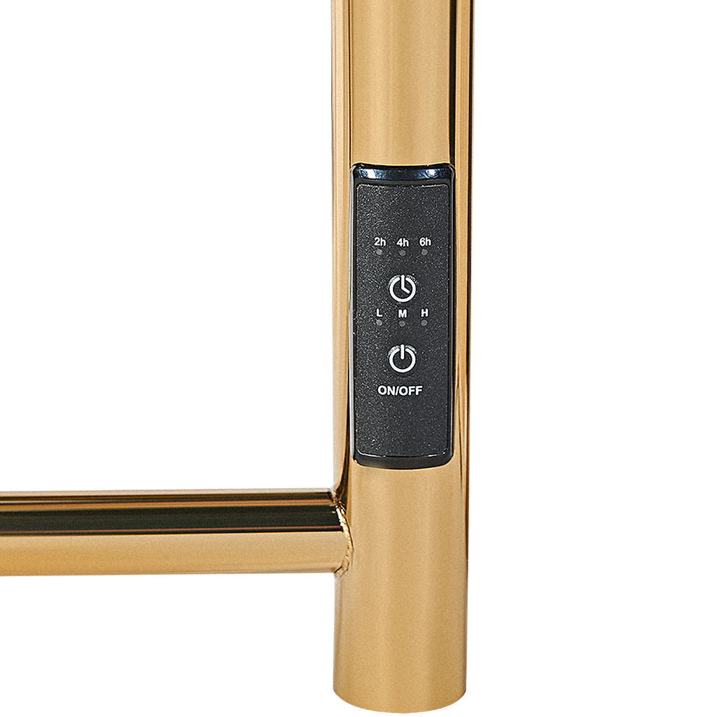 Полотенцесушитель электрический STOUT JAZZ round 80*50 Золотой Хром 585 с полкой, SHQ-J8RR-F08050