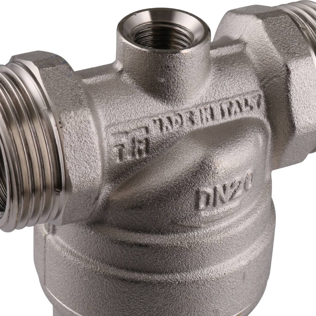 Фильтр с манометром TIEMME 3/4 со сгонами, с латунной колбой, промывной, 3130003