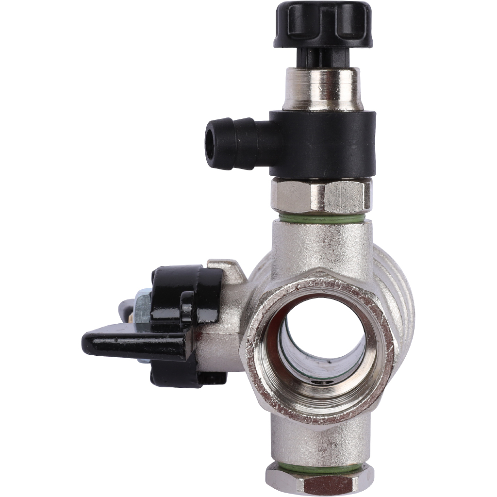 Кран шаровой BUGATTI Oregon с дренажем и воздухоотводчиком, (ручка бабочка) внут-внут резьба 1/2, 03320009