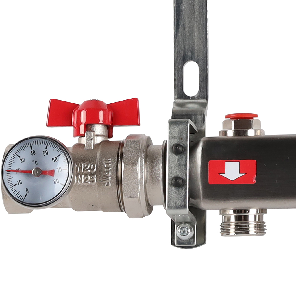 Коллектор из нержавеющей стали в сборе без расходомеров ROMMER 9 выходов, RMS-3210-000009