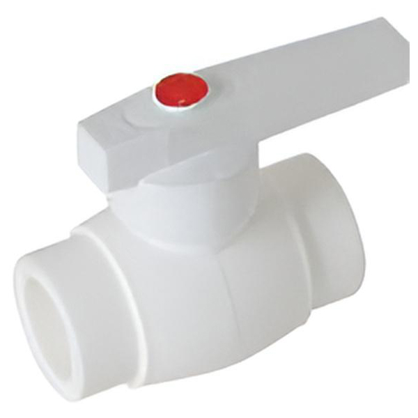 Мини-кран шаровой Kalde d=20 с белой ручкой для полипропиленовых труб под сварку (цвет белый), 3242-vlm-200000