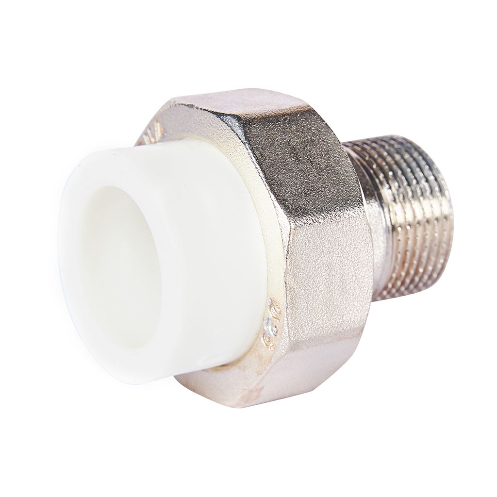 Муфта комбинированная Pro Aqua d=25-3/4 PP-R разъемная (американка) УСИЛЕННАЯ НР Белая