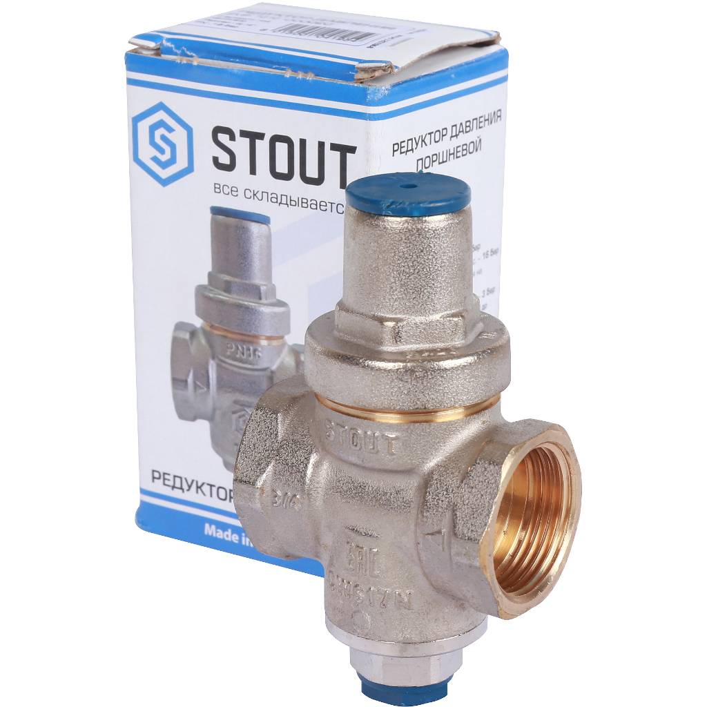 STOUT  Редуктор давления PN16 вн/вн 3/4  с выходом под манометр, SVS-1010-000020