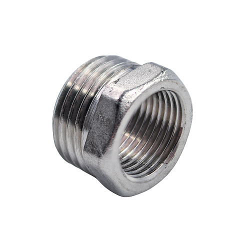 Футорка, латунь, наружная/внутренняя резьба 1/2х3/8, еврослот, никель, РТП