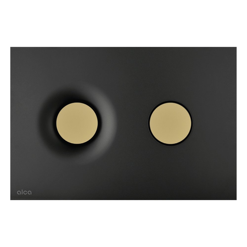 Кнопка управления AlcaPlast для скрытых систем инсталляции черный-золотой матовый, M1978-7