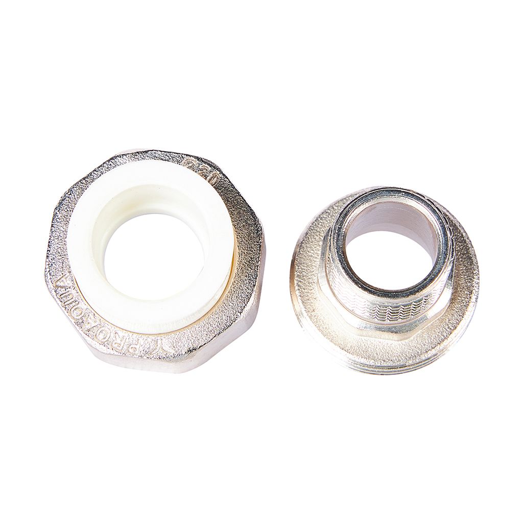 Муфта комбинированная Pro Aqua d=20-1/2 PP-R разъемная (американка) УСИЛЕННАЯ НР Белая, PA21008S