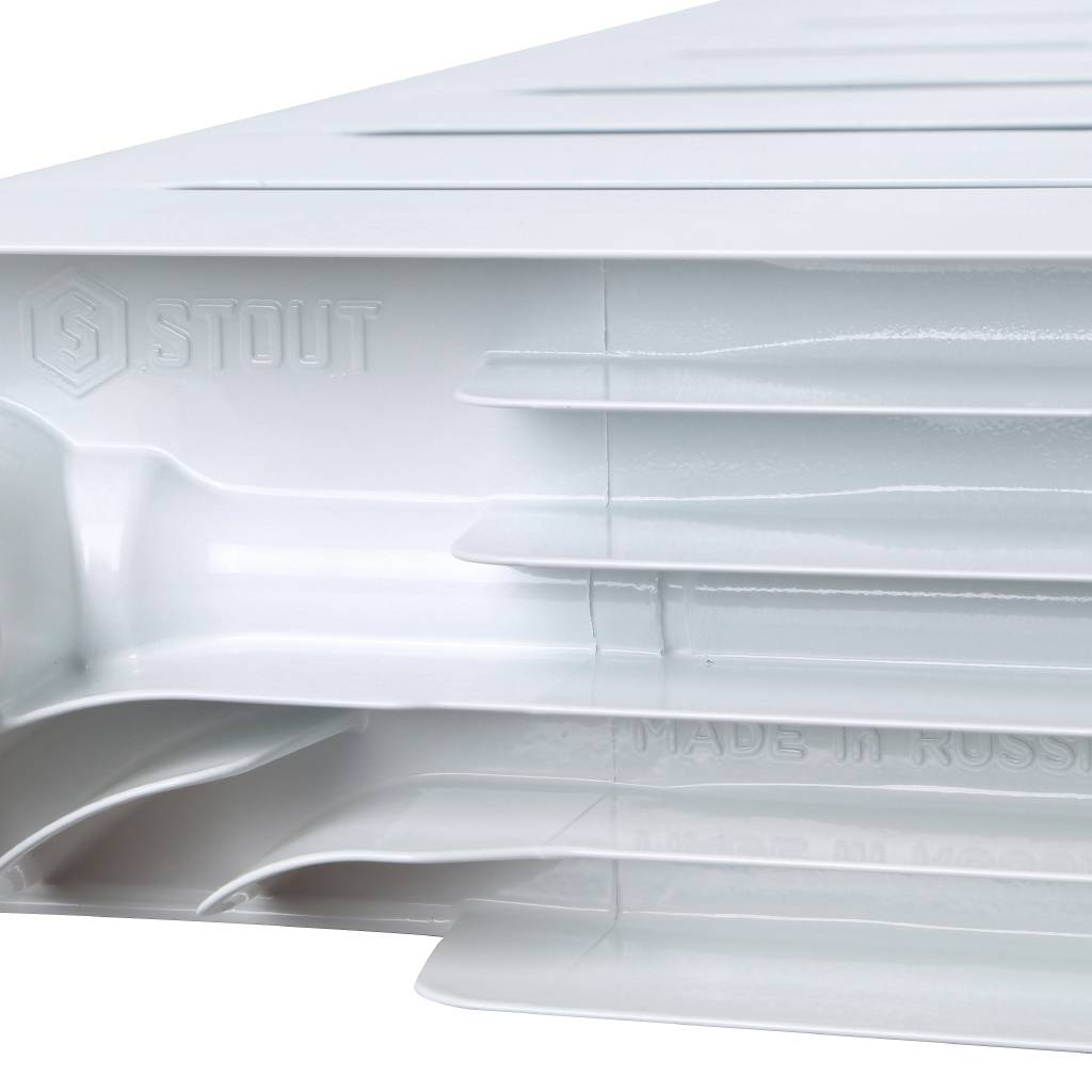 Радиатор биметаллический STOUT Space 500 12 секций нижнее правое подключение RAL9016, SRB-0320-050012