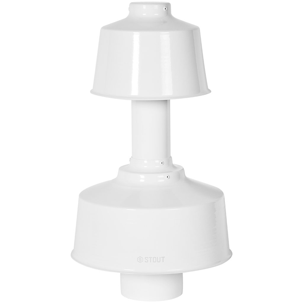 STOUT SCR-8610-800002 STOUT Оголовок вертикальный с ветрозащитой конденсац. коакс. D60(п)/100(п) БЕЛЫЙ широкий, SCR-8610-800002